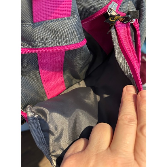 Cabelas Duffel Bag Gray Pink Canvas Travel Gym Fishing Overnight Crossbody Strap - Picture 3 of 5